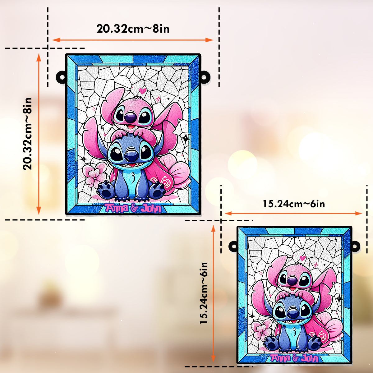 Love Ohana - Personalized Ohana Window Hanging Suncatcher Ornament
