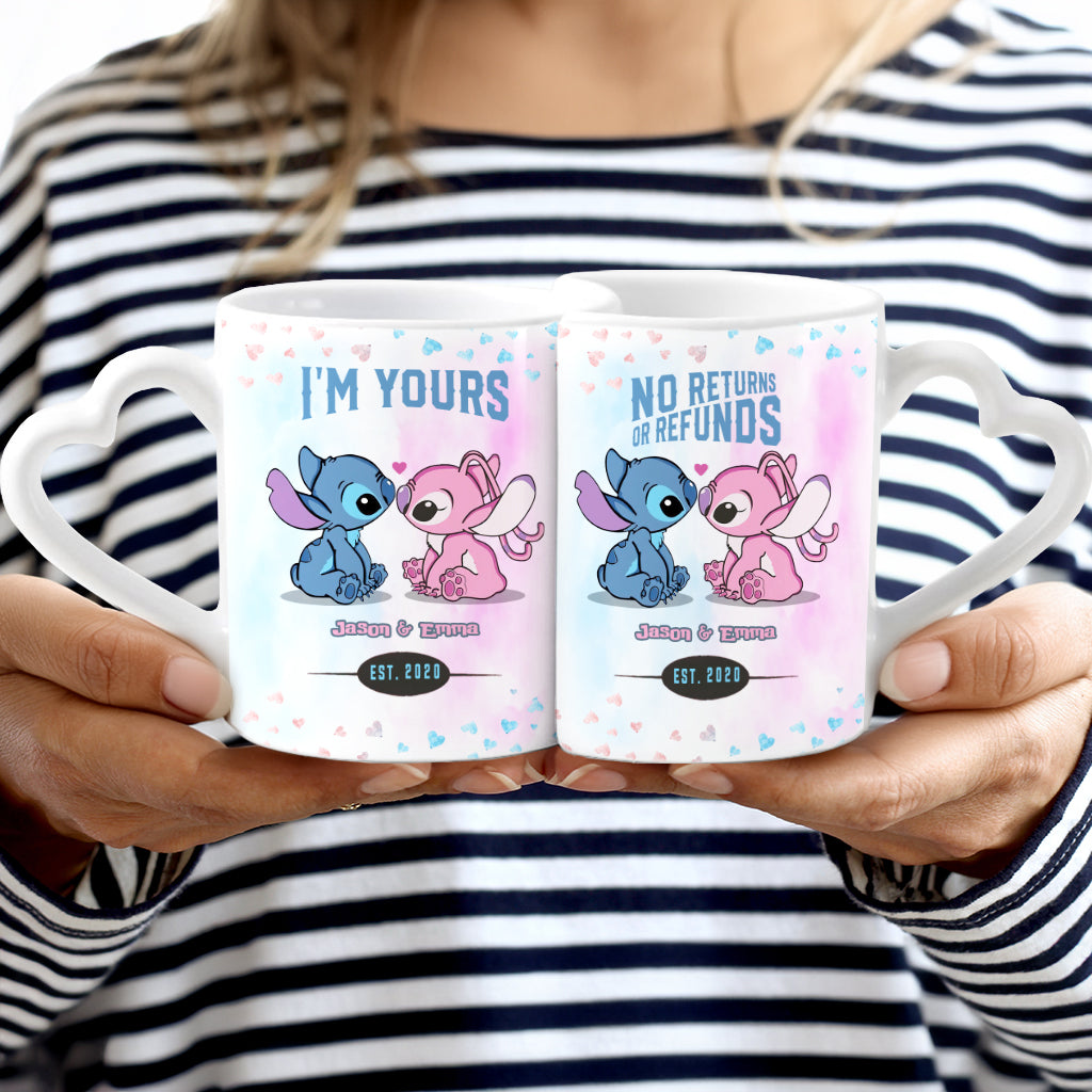 I'm Yours No Returns Or Refunds - Personalized Ohana Matching Heart Handle Mug