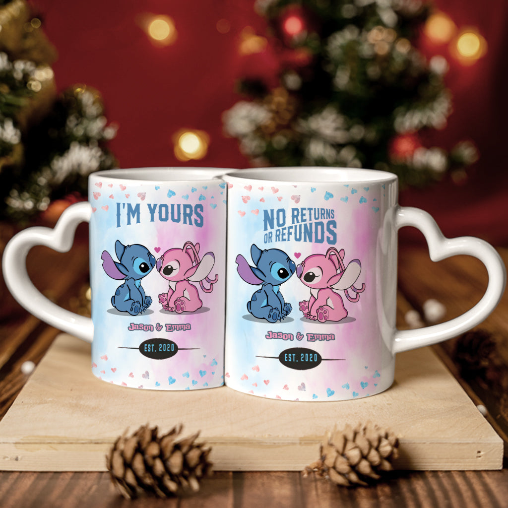 I'm Yours No Returns Or Refunds - Personalized Ohana Matching Heart Handle Mug