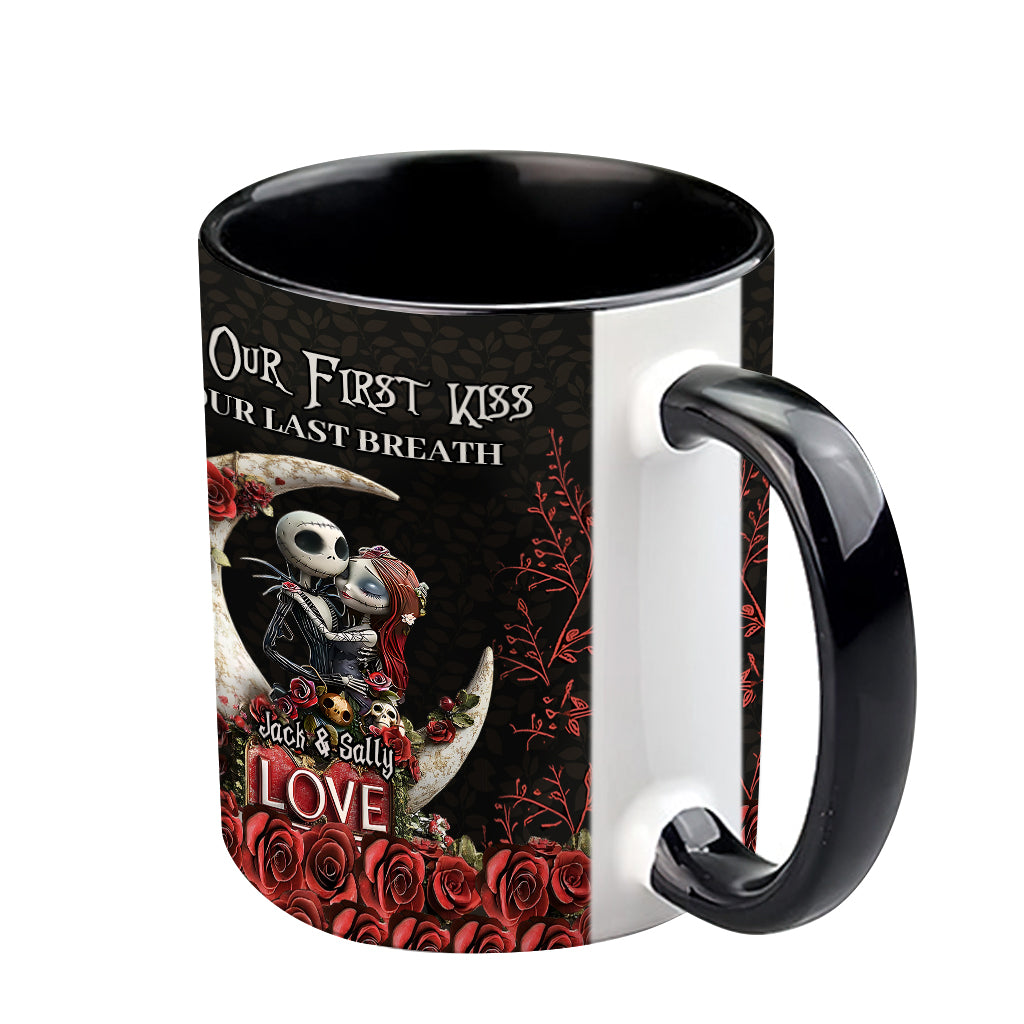 From Our First Kiss Til Our Last Breath - Personalized Nightmare Accent Mug