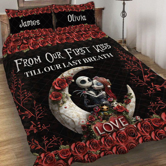 From Our First Kiss Til Our Last Breath - Personalized Nightmare Quilt Set