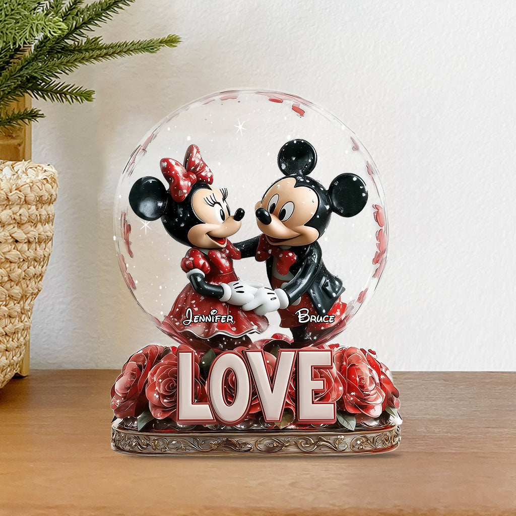 Cute Mouse Couple - Personalized Mouse Custom Shaped Acrylic Plaque