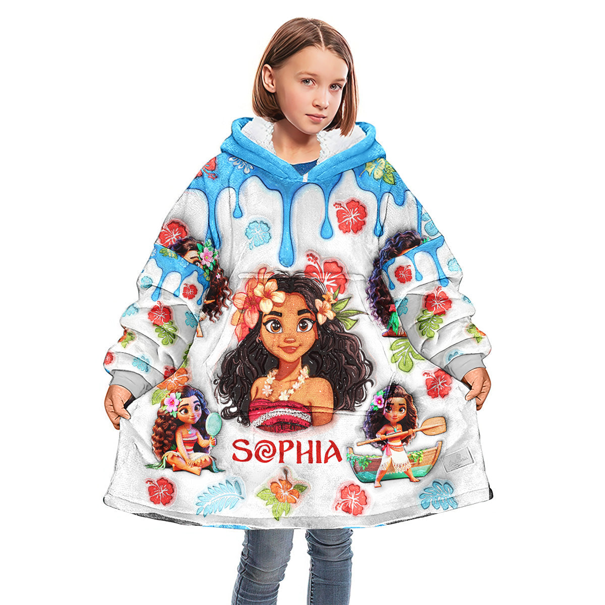 Magic Girl - Personalized Mouse Blanket Hoodie