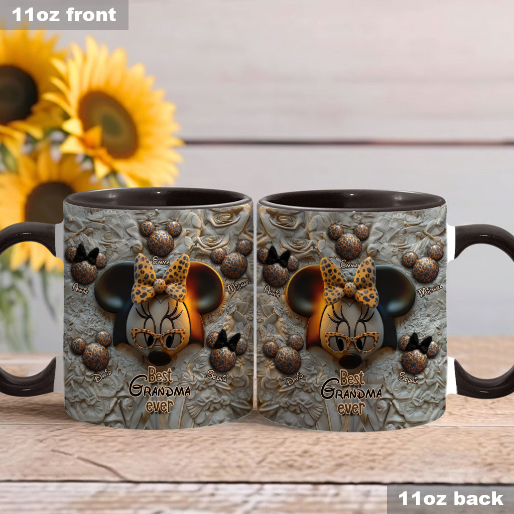Best Grandma / Mom Ever - Personalized Mouse Accent Mug