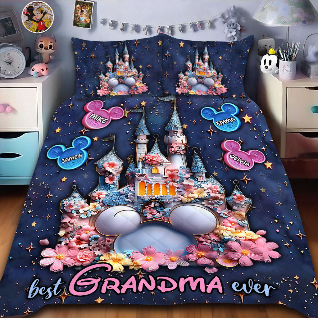 Best Grandma / Mom Ever - Personalized Mouse Quilt Set