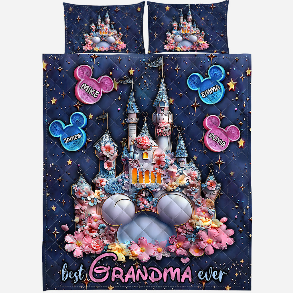 Best Grandma / Mom Ever - Personalized Mouse Quilt Set
