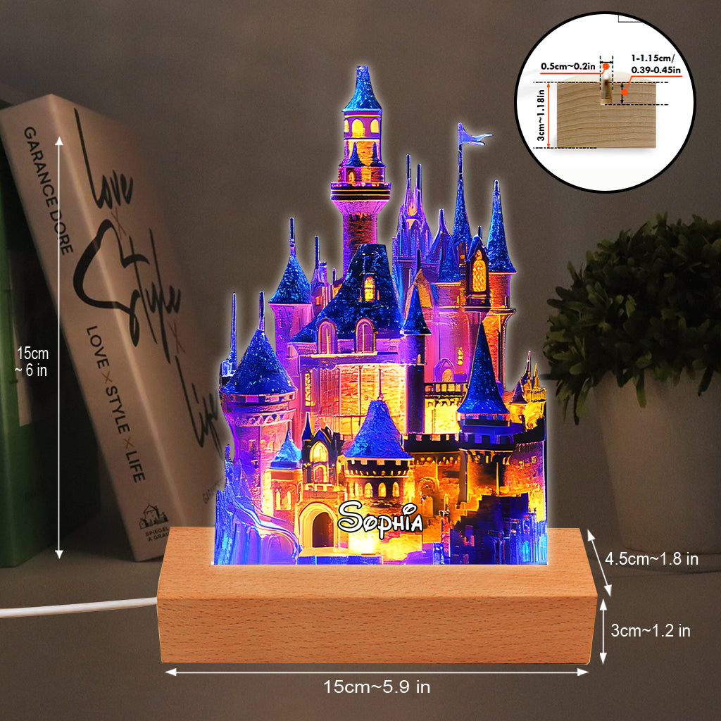 Magical Castle - Personalized Mouse Shaped Plaque Light Base