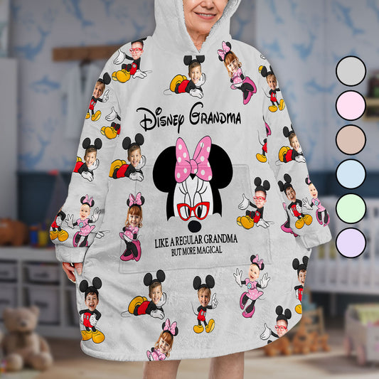 Mouse Ears Grandma Mom - Personalized Mouse Blanket Hoodie
