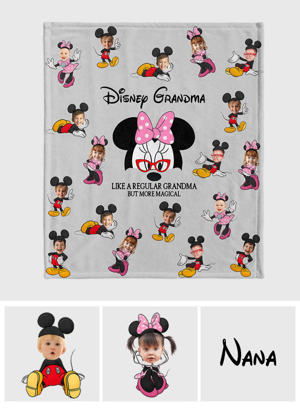 Mouse Ear Grandma Mom - Personalized Mouse Blanket