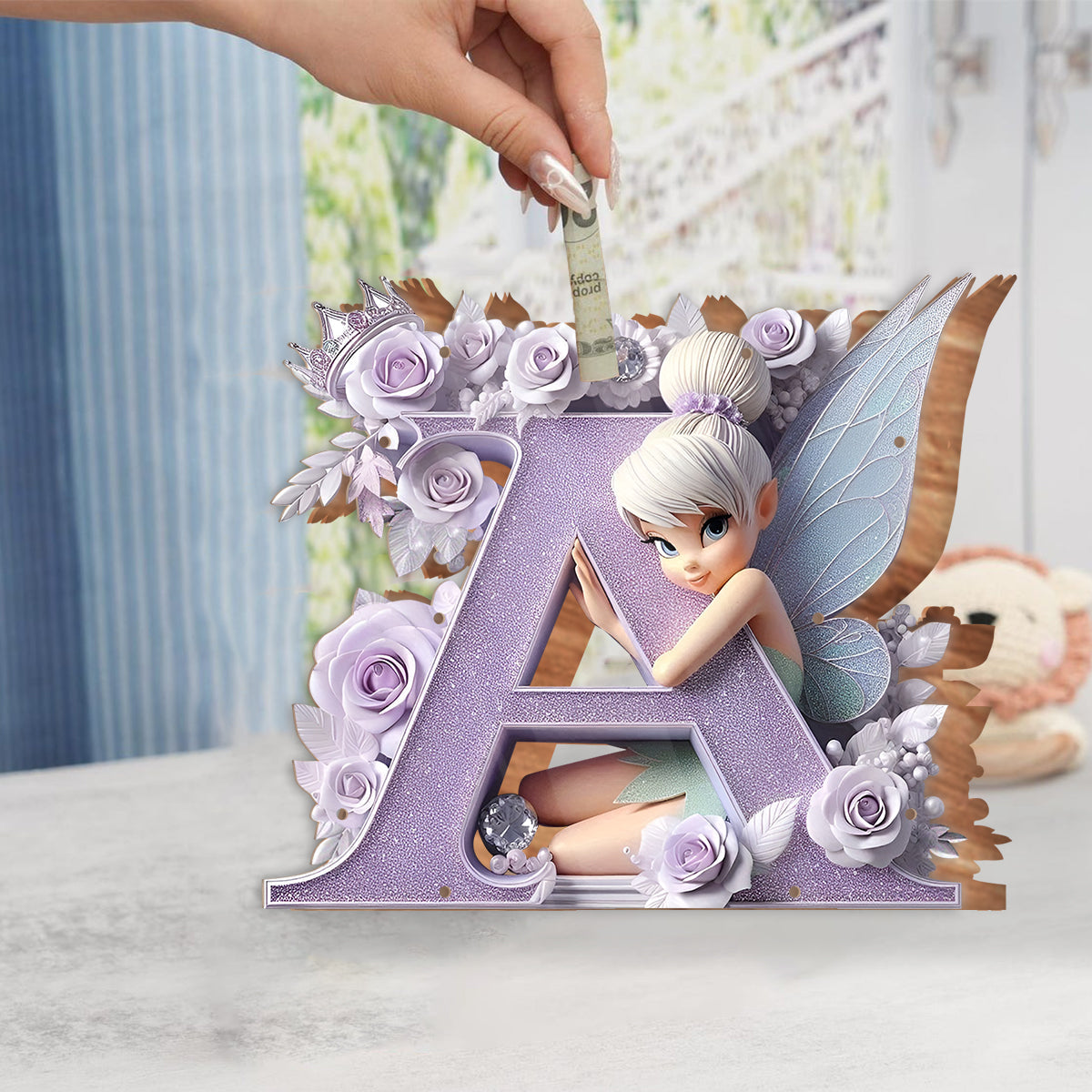Magic World - Personalized Mouse Wooden Piggy Bank