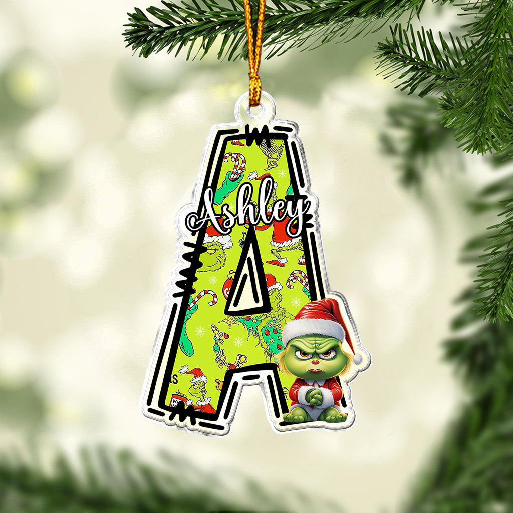 Grinchy Letter - Personalized Stole Christmas Custom Shaped Ornament