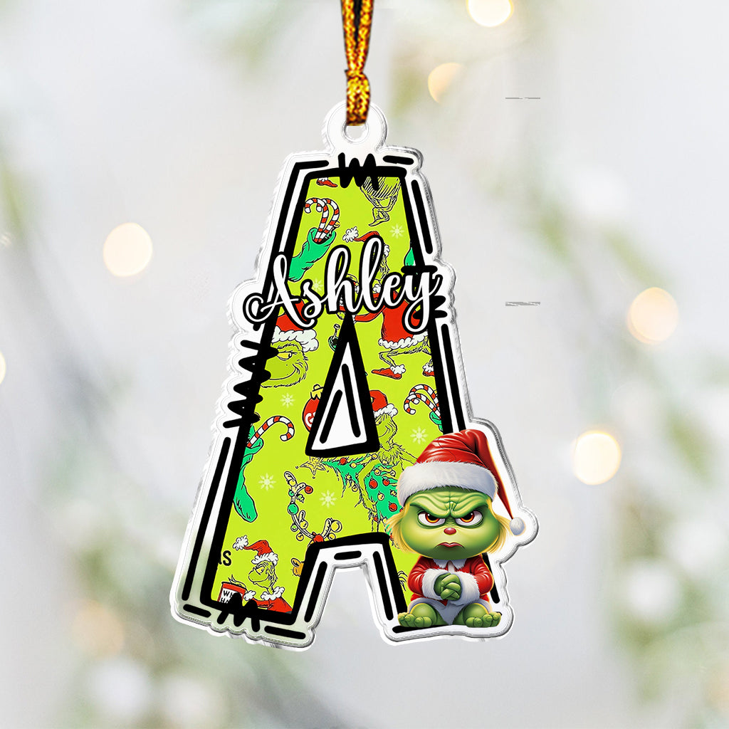 Grinchy Letter - Personalized Stole Christmas Custom Shaped Ornament