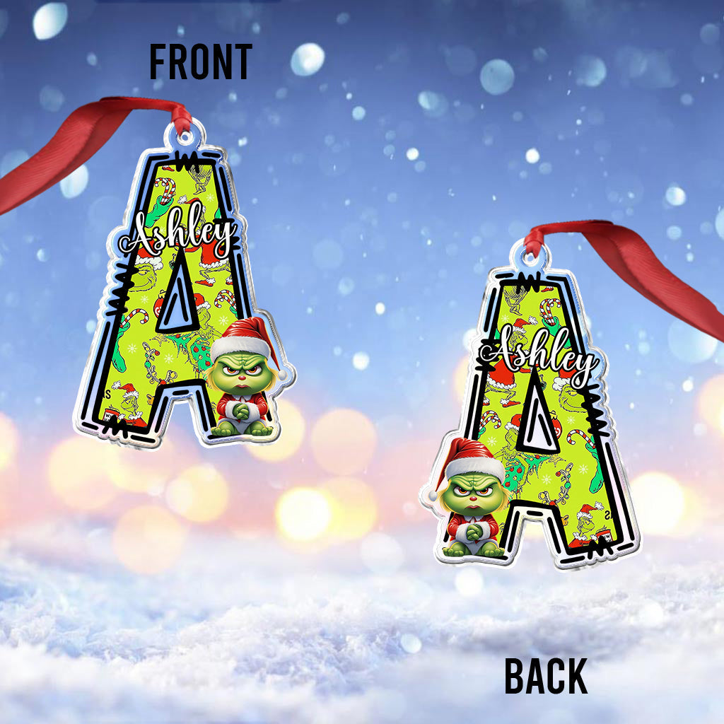 Grinchy Letter - Personalized Stole Christmas Custom Shaped Ornament