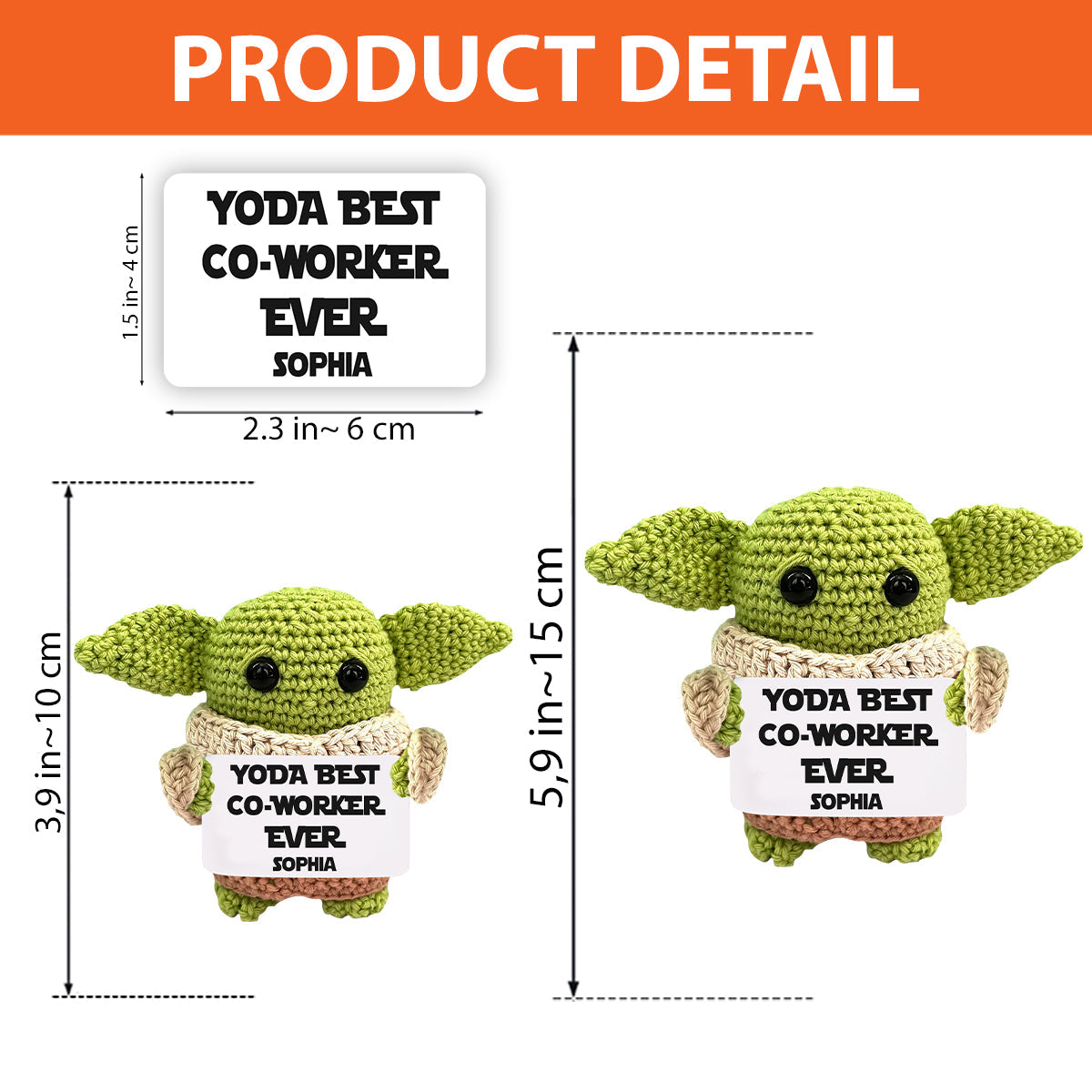 Yoda Best Co-worker Ever - Personalized The Force Hand Knitted Figurine