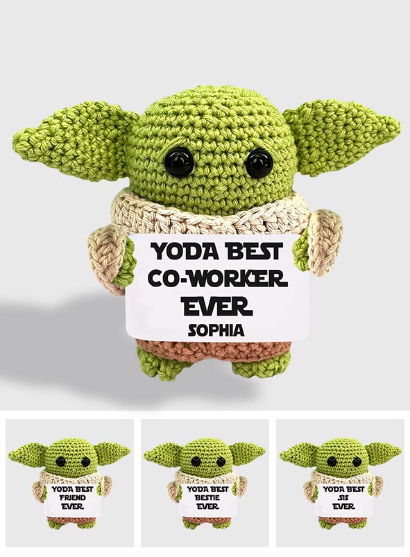 Yoda Best Co-worker Ever - Personalized The Force Hand Knitted Figurine