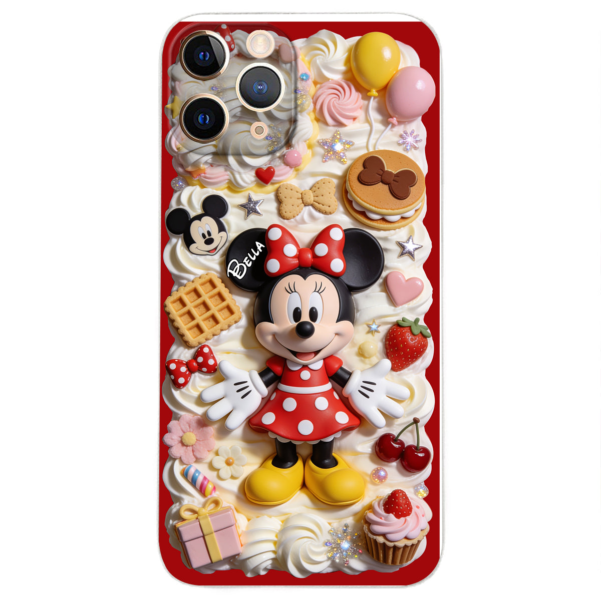 Sweet Magic - Personalized Mouse 3D Embossed Leather Phone Case