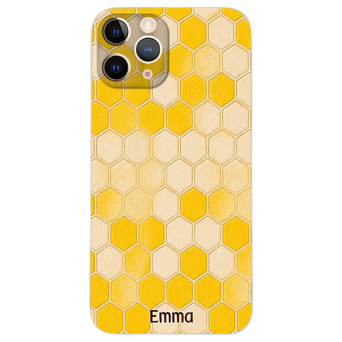 Winnie Friends Leather Case & Dangling Charm - Personalized Yellow Bear 3D Embossed Leather Phone Case