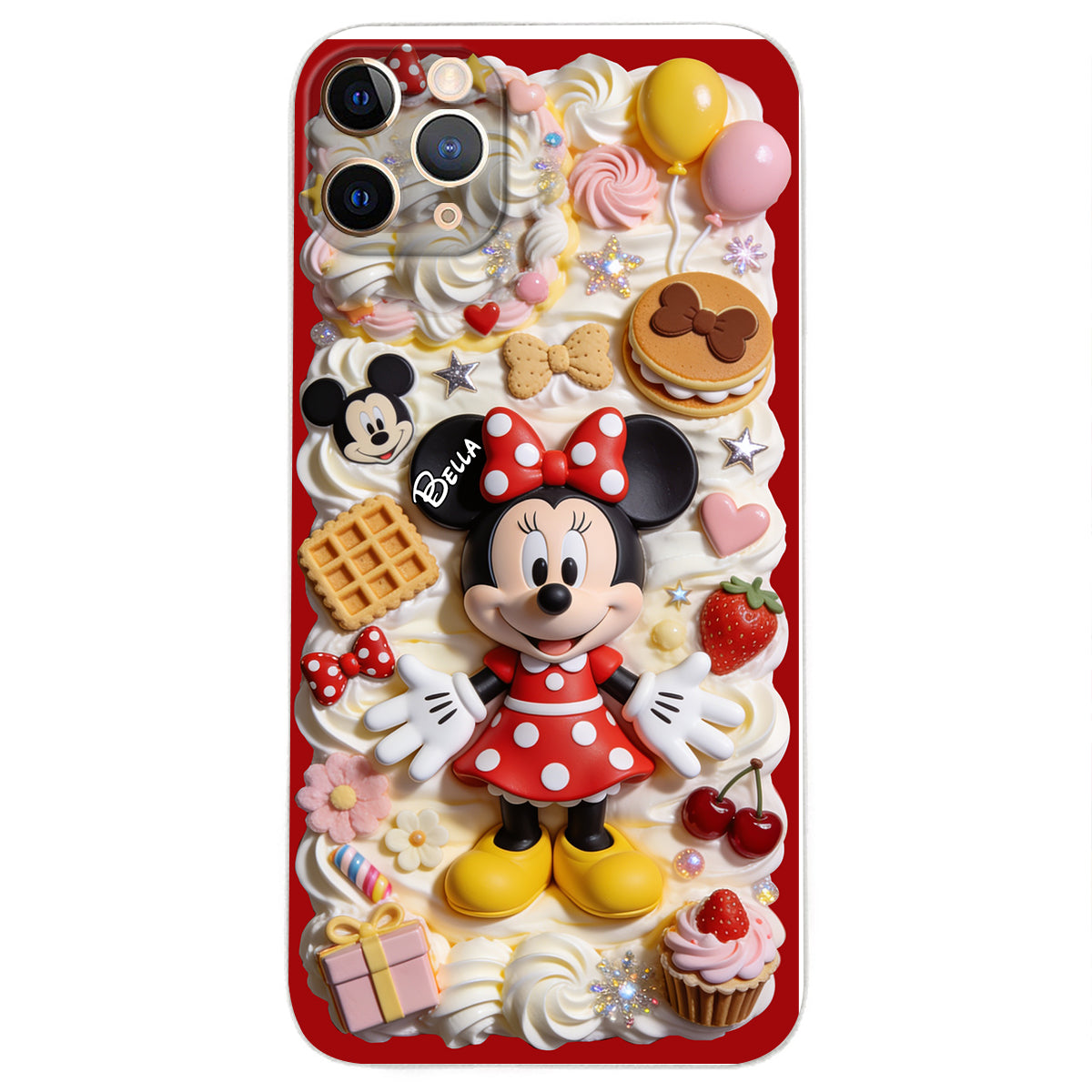 Sweet Magic - Personalized Mouse 3D Embossed Leather Phone Case