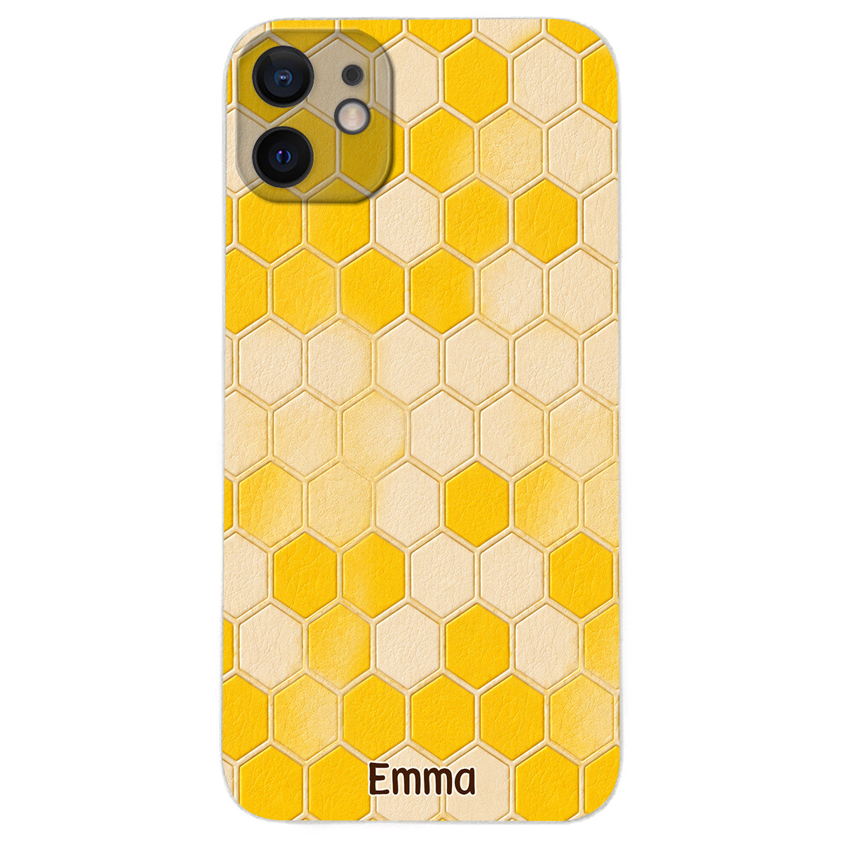 Winnie Friends Leather Case & Dangling Charm - Personalized Yellow Bear 3D Embossed Leather Phone Case