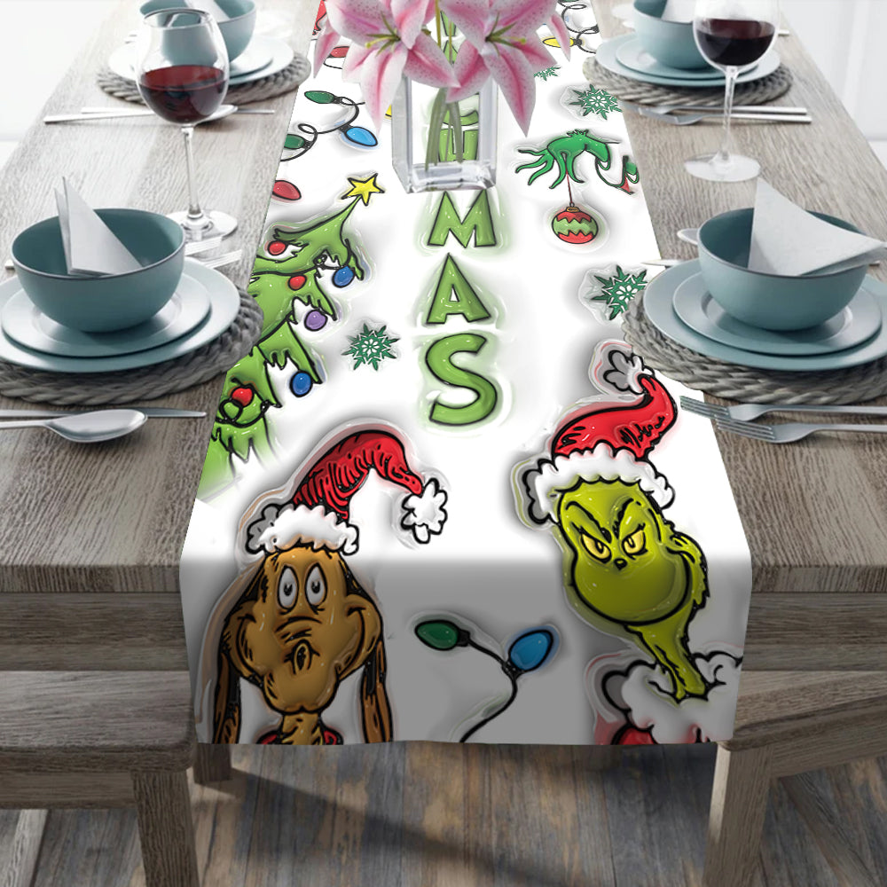 Merry Grinchmas - Personalized Stole Christmas Table Runner