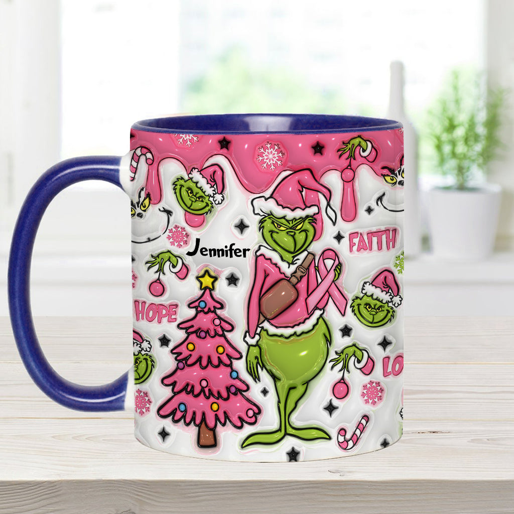 Breast Cancer Awareness - Personalized Breast Cancer Awareness Accent Mug