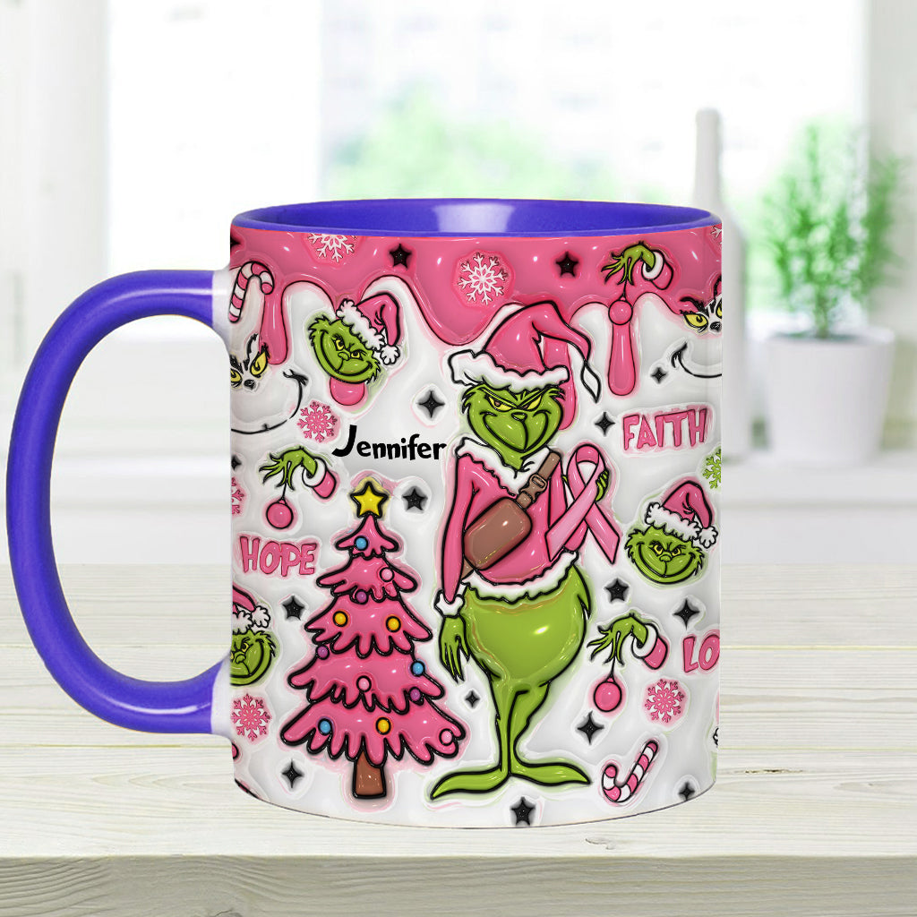 Breast Cancer Awareness - Personalized Breast Cancer Awareness Accent Mug
