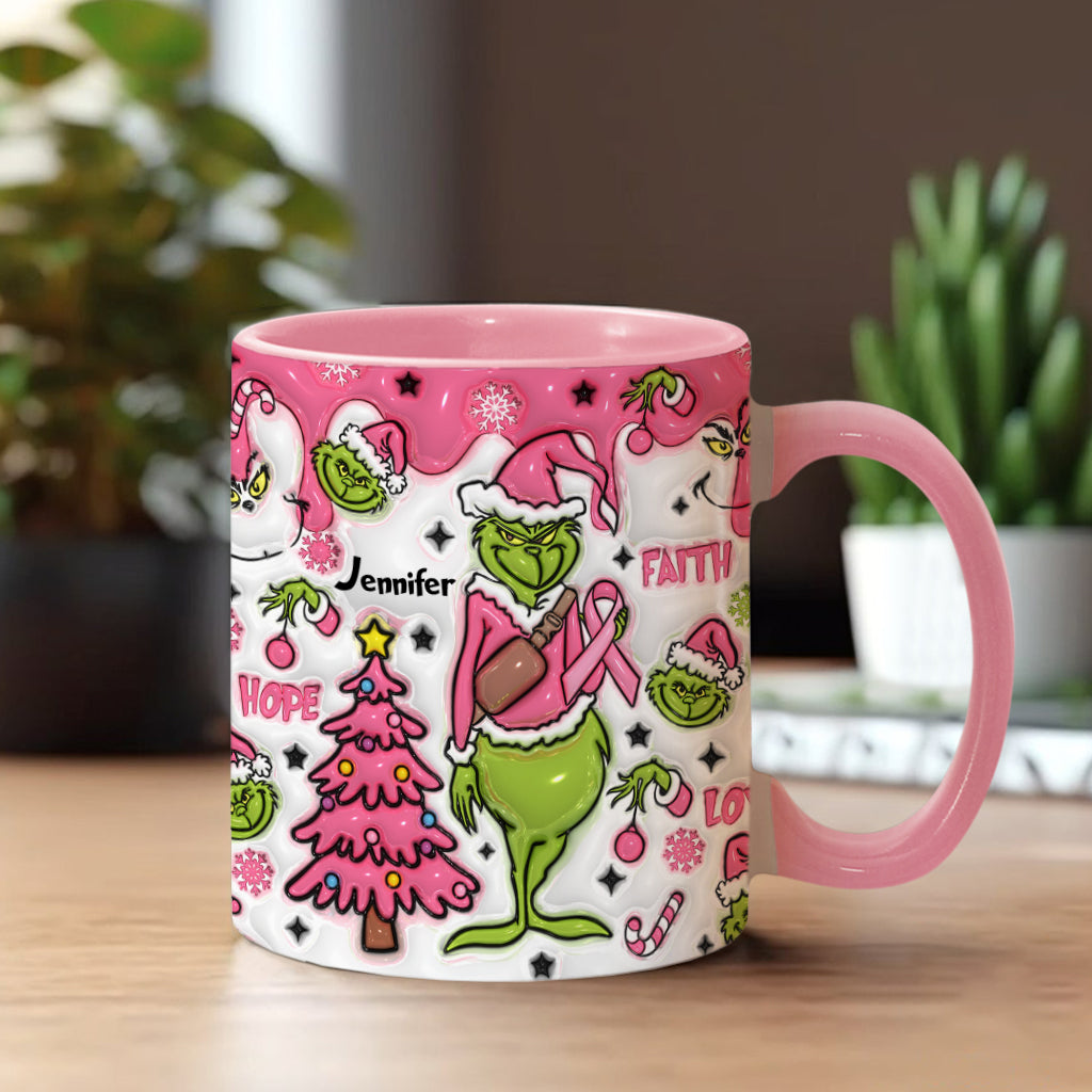 Breast Cancer Awareness - Personalized Breast Cancer Awareness Accent Mug