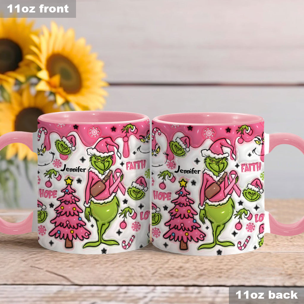 Breast Cancer Awareness - Personalized Breast Cancer Awareness Accent Mug