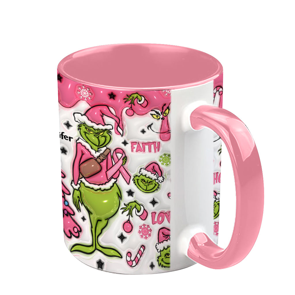 Breast Cancer Awareness - Personalized Breast Cancer Awareness Accent Mug