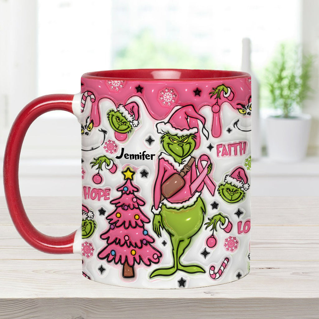 Breast Cancer Awareness - Personalized Breast Cancer Awareness Accent Mug