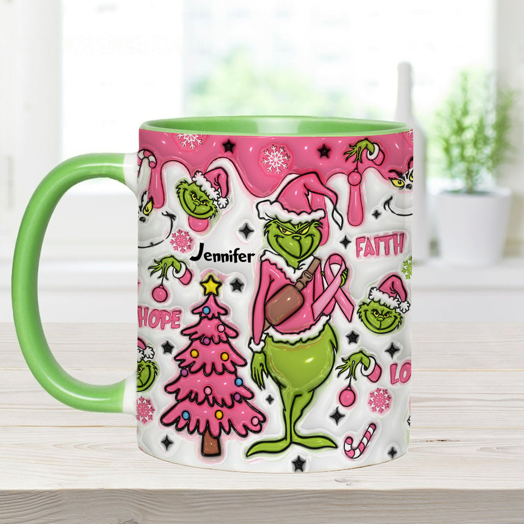 Breast Cancer Awareness - Personalized Breast Cancer Awareness Accent Mug