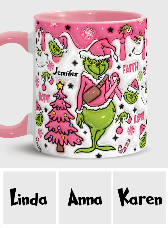 Breast Cancer Awareness - Personalized Breast Cancer Awareness Accent Mug
