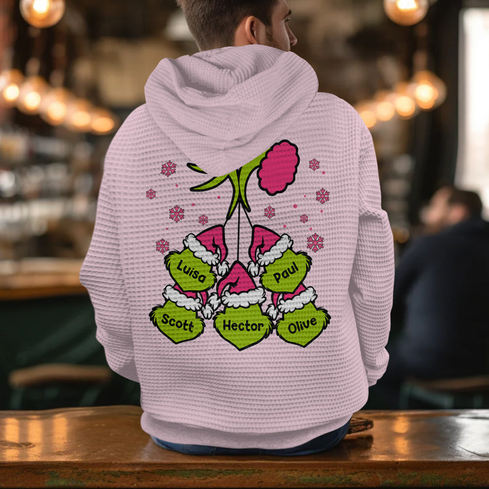 Mama Grinch - Personalized Stole Christmas Waffle Hoodie