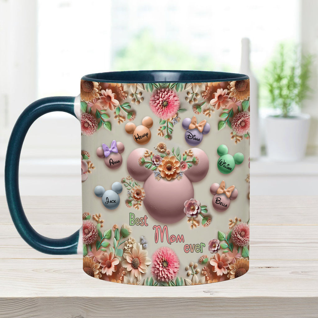 Best Mom / Grandma Ever - Personalized Mouse Accent Mug