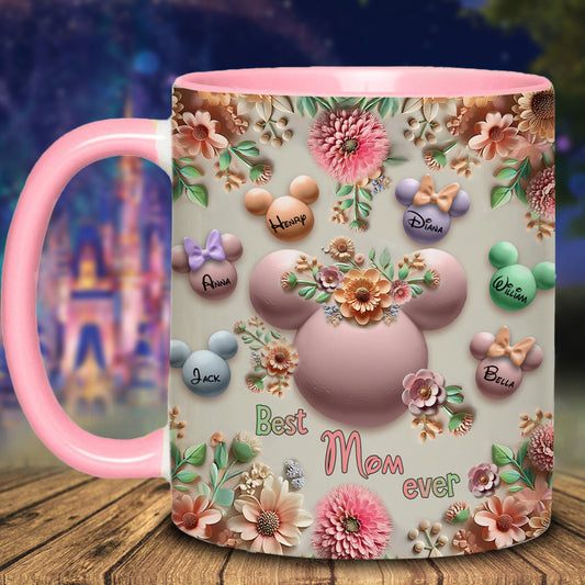 Best Mom / Grandma Ever - Personalized Mouse Accent Mug