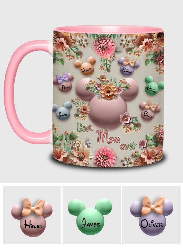 Best Mom / Grandma Ever - Personalized Mouse Accent Mug