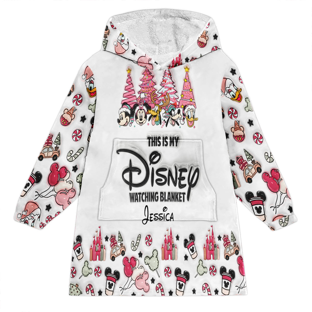 My Watching Movie Blanket - Personalized Mouse Blanket Hoodie