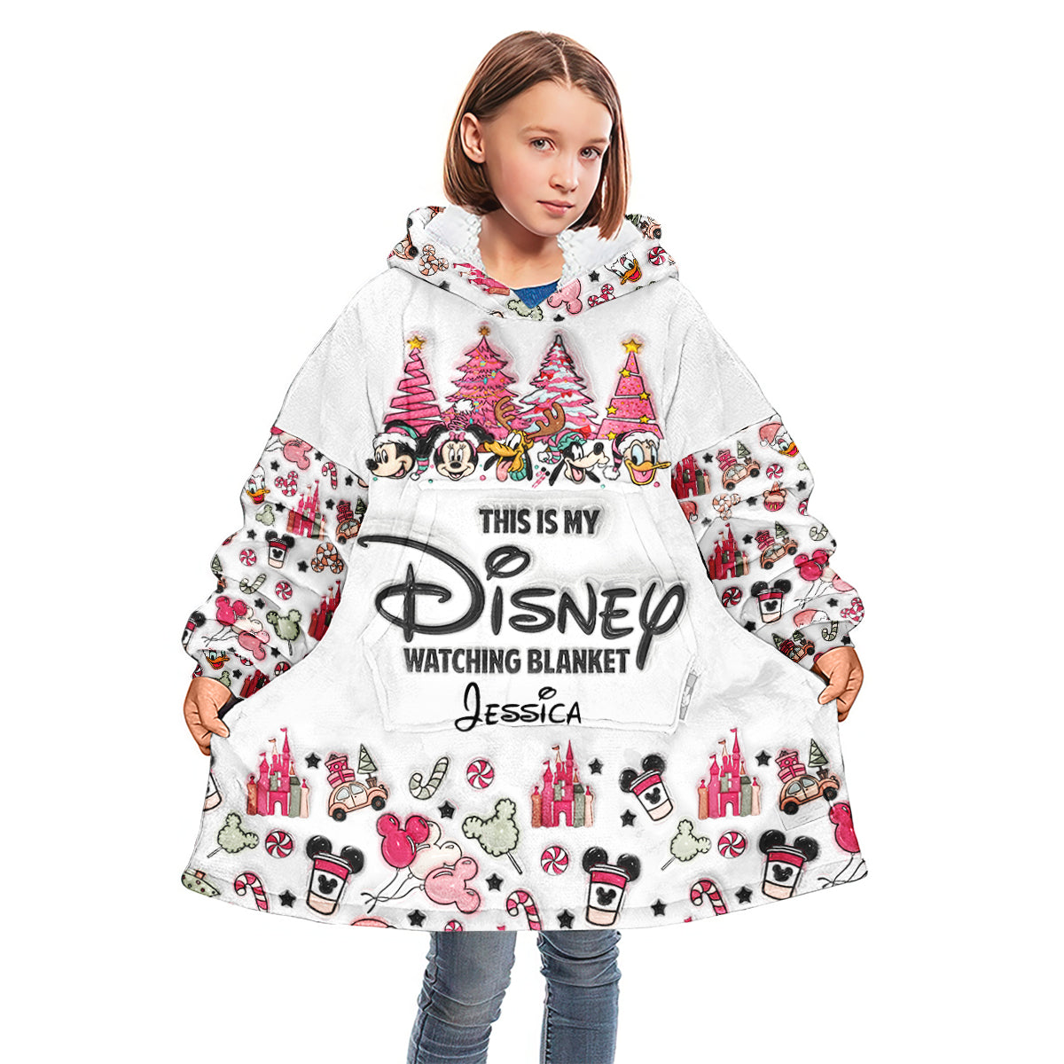 My Watching Movie Blanket - Personalized Mouse Blanket Hoodie