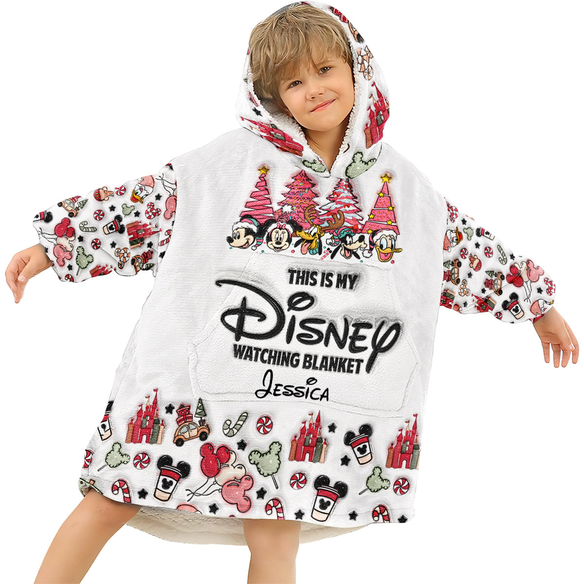 My Watching Movie Blanket - Personalized Mouse Blanket Hoodie