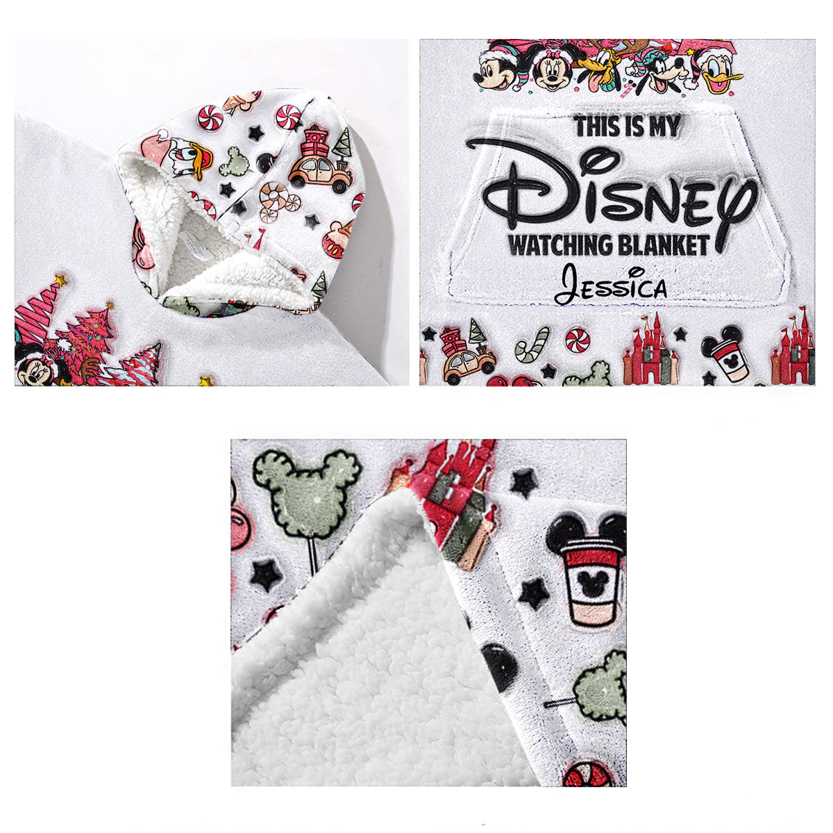 My Watching Movie Blanket - Personalized Mouse Blanket Hoodie