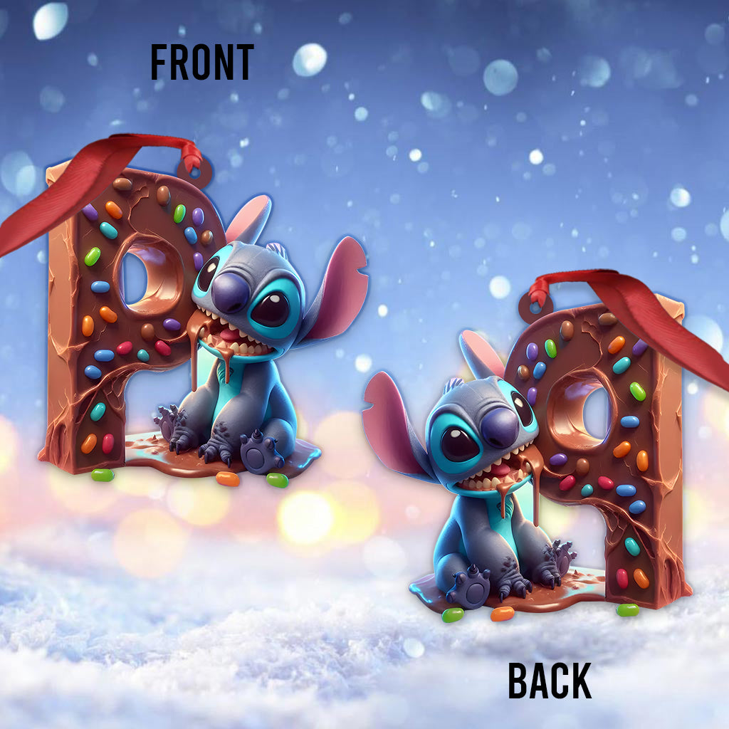 Ohana Chocolate Letter Ornament - Personalized Kid Ornament