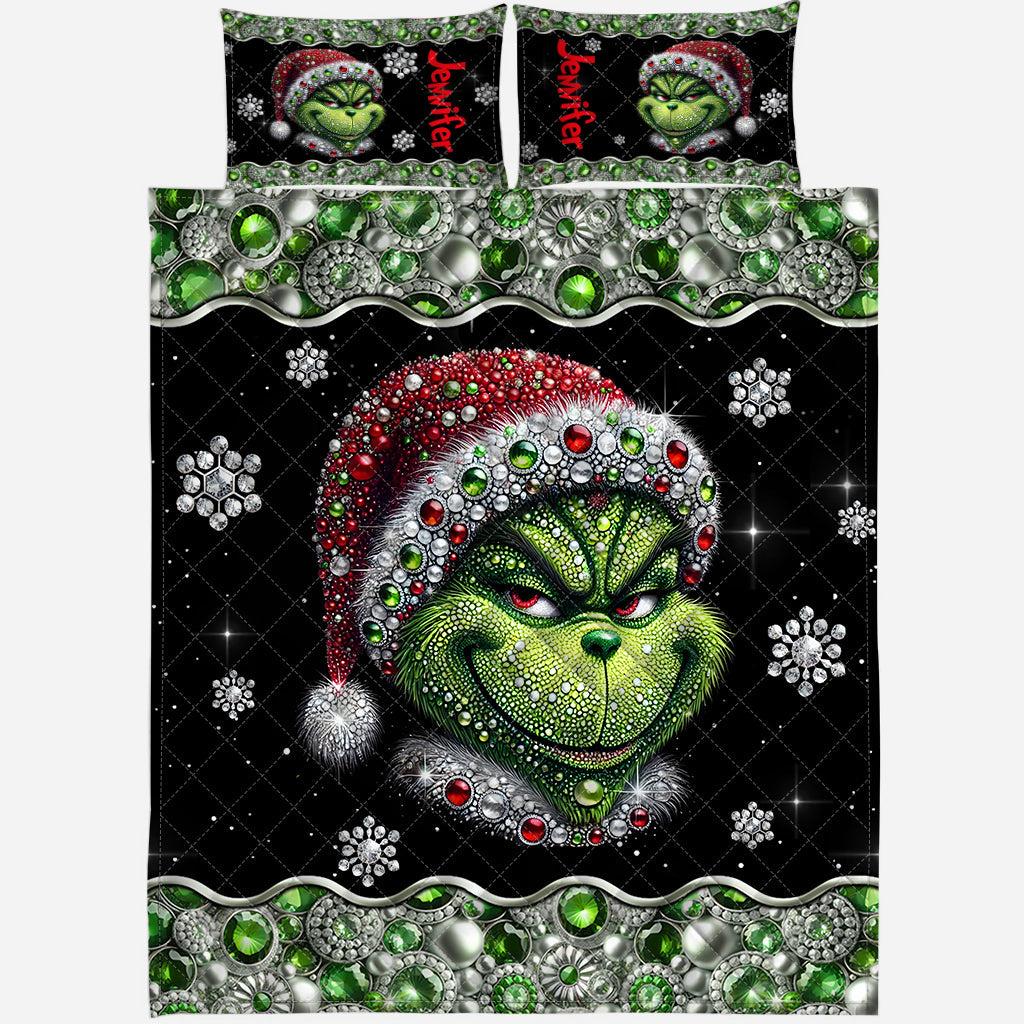 Merry Grinchmas - Personalized Stole Christmas Quilt Set