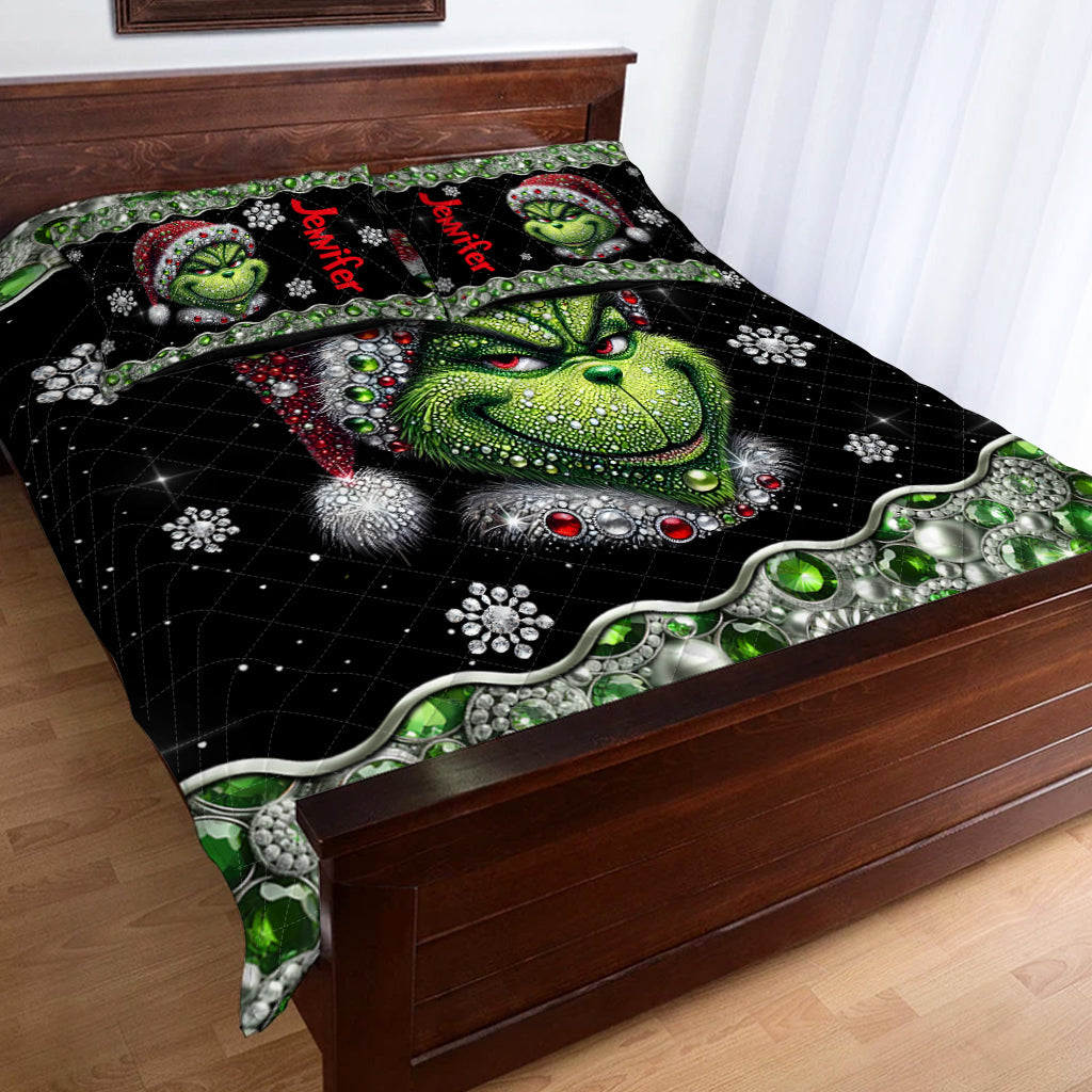 Merry Grinchmas - Personalized Stole Christmas Quilt Set