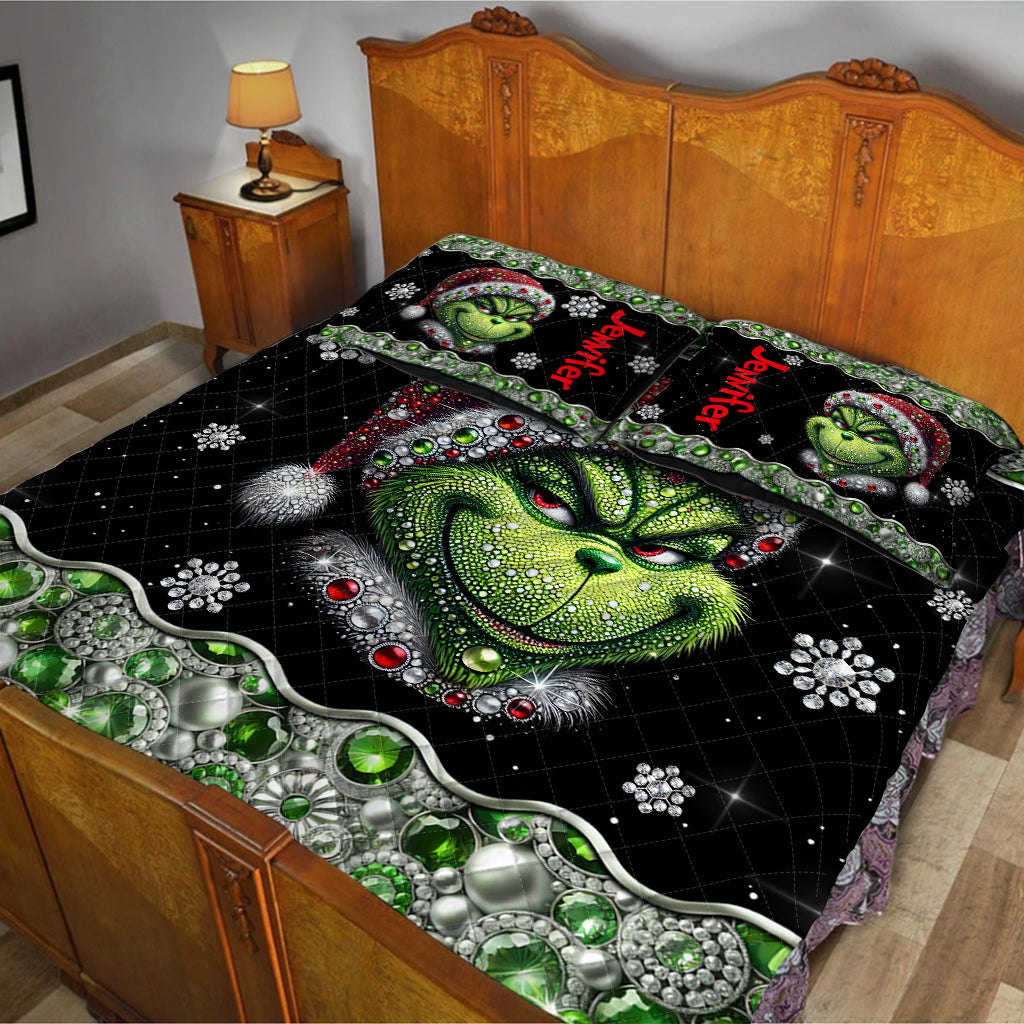 Merry Grinchmas - Personalized Stole Christmas Quilt Set