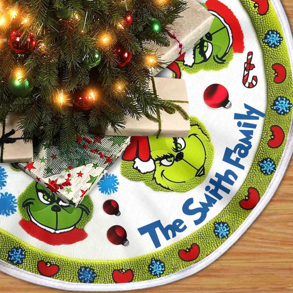 Green Family - Personalized Stole Christmas Tree Skirt