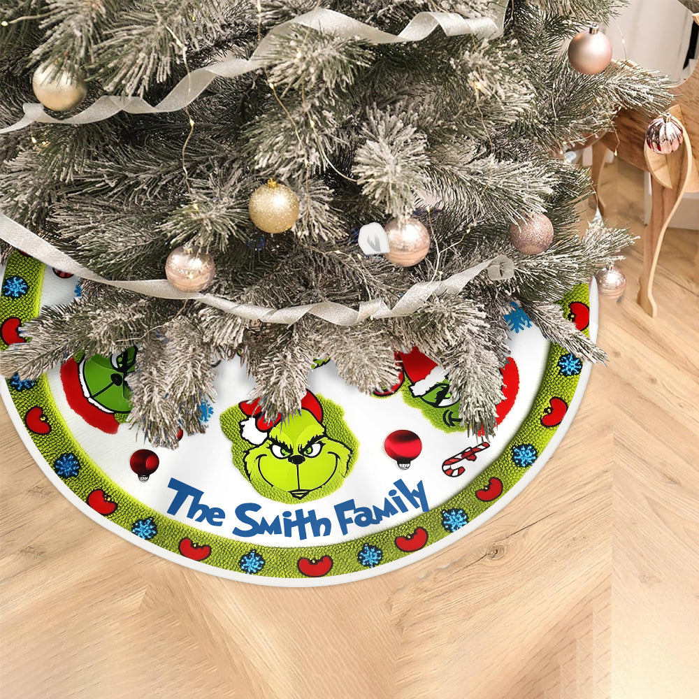 Green Family - Personalized Stole Christmas Tree Skirt