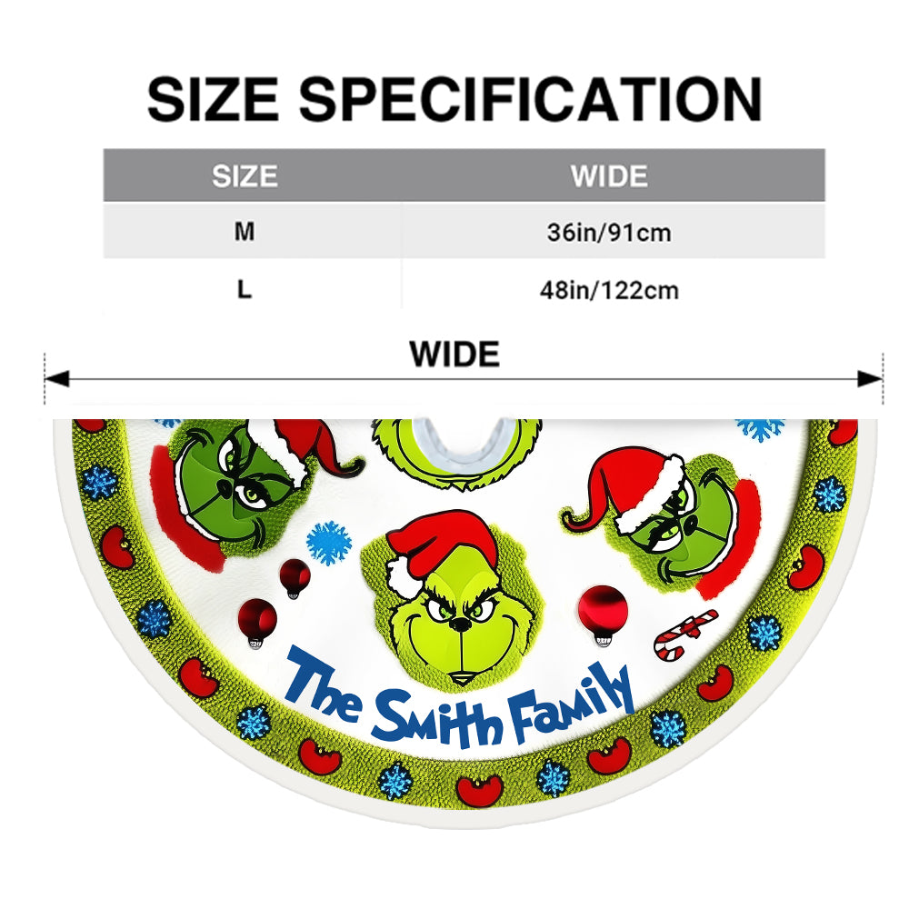 Green Family - Personalized Stole Christmas Tree Skirt