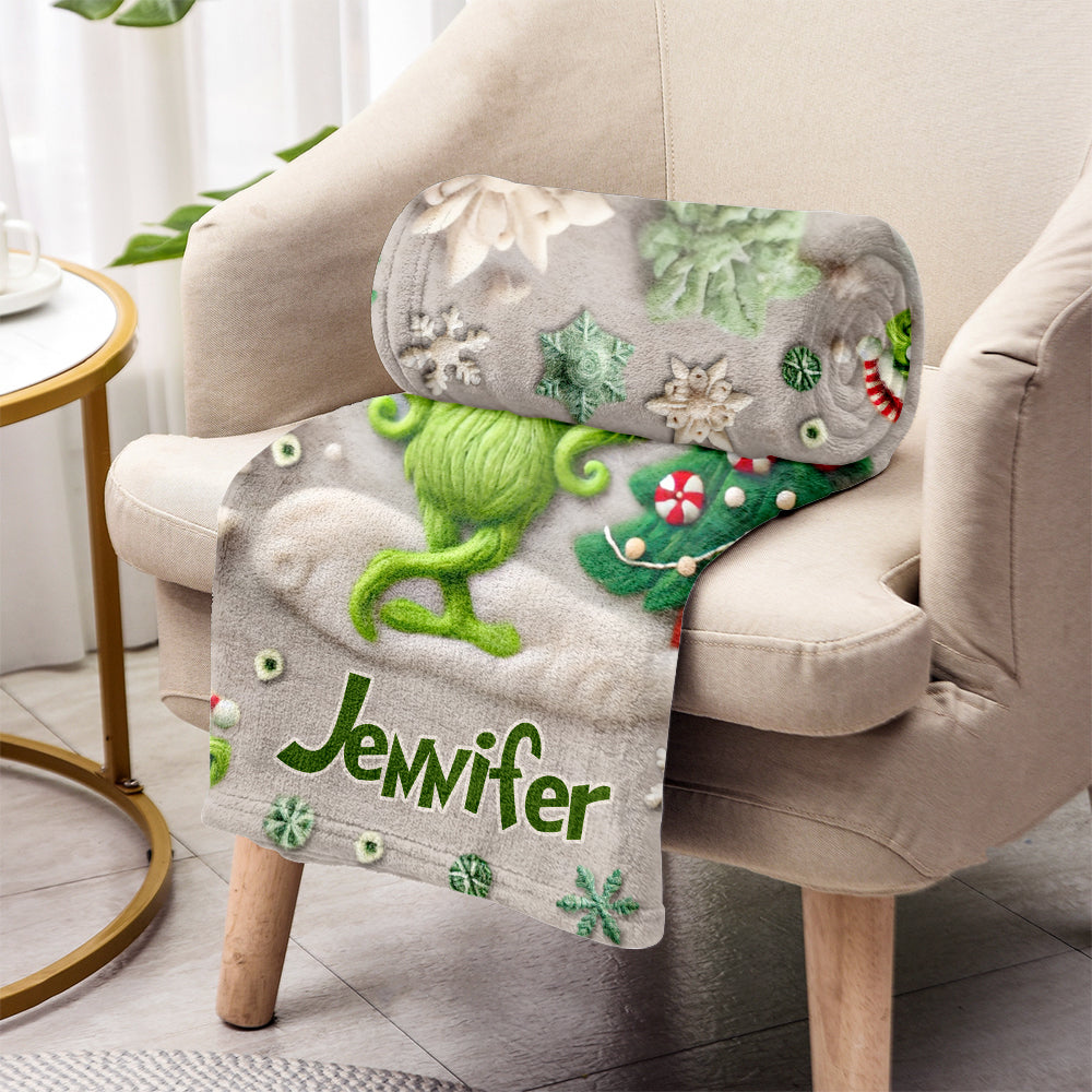 Merry Grinchmas - Personalized Stole Christmas Blanket