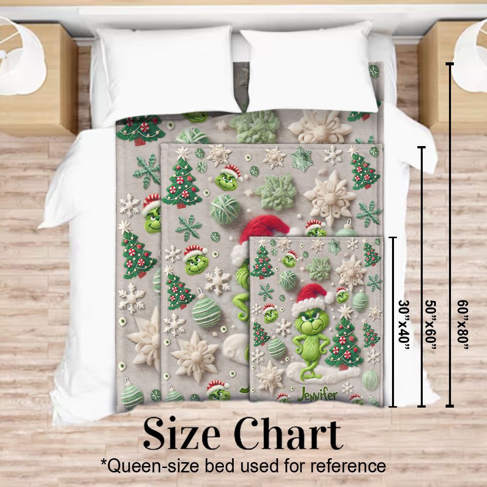 Merry Grinchmas - Personalized Stole Christmas Blanket