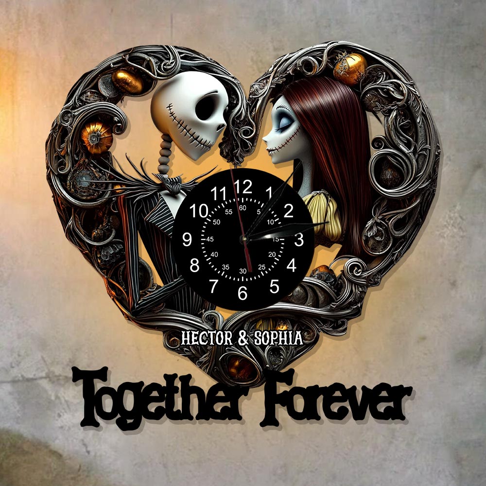 Forever Together - Personalized Nightmare LED Light Wall Clock